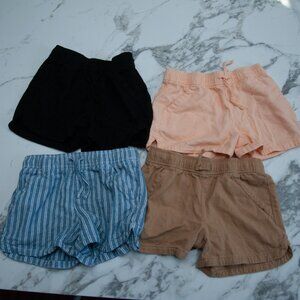 Like New 4 Pairs: Girls Old Navy Linen Blend Drawstring Shorts Size Medium